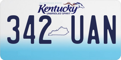 KY license plate 342UAN