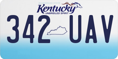 KY license plate 342UAV