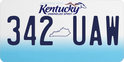 KY license plate 342UAW