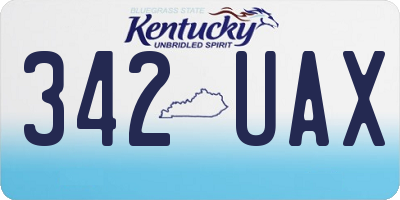 KY license plate 342UAX