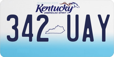 KY license plate 342UAY