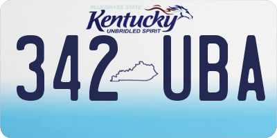 KY license plate 342UBA