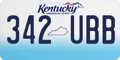 KY license plate 342UBB