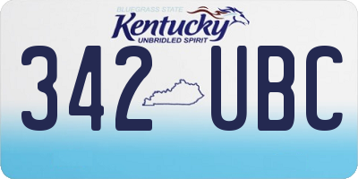 KY license plate 342UBC