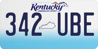 KY license plate 342UBE
