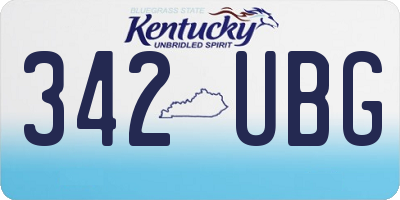 KY license plate 342UBG