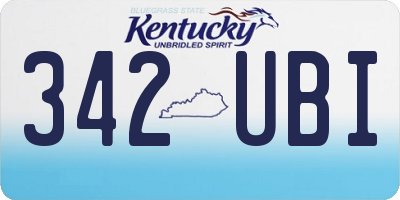 KY license plate 342UBI