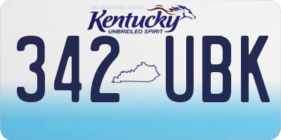 KY license plate 342UBK