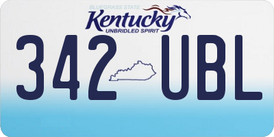 KY license plate 342UBL