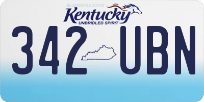 KY license plate 342UBN