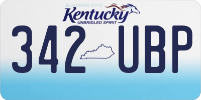 KY license plate 342UBP