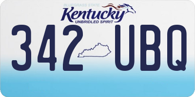 KY license plate 342UBQ