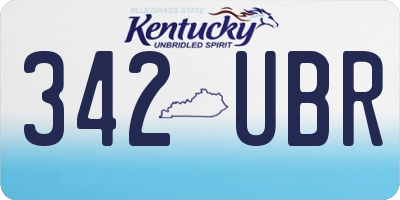 KY license plate 342UBR