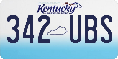 KY license plate 342UBS