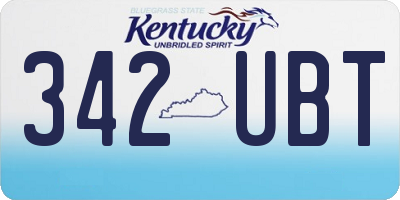KY license plate 342UBT