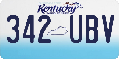 KY license plate 342UBV