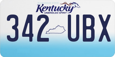 KY license plate 342UBX