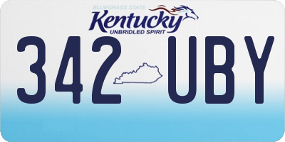 KY license plate 342UBY