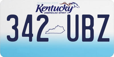 KY license plate 342UBZ