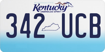 KY license plate 342UCB