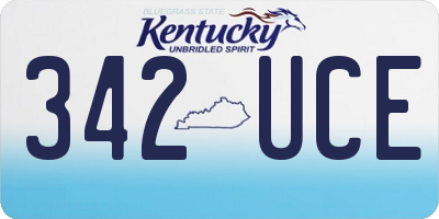 KY license plate 342UCE