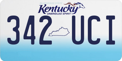 KY license plate 342UCI
