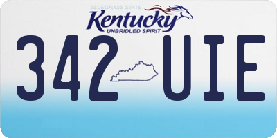 KY license plate 342UIE