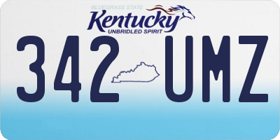 KY license plate 342UMZ