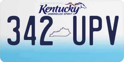 KY license plate 342UPV