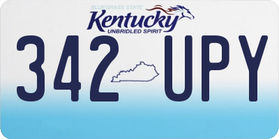 KY license plate 342UPY
