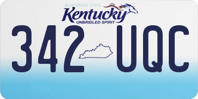 KY license plate 342UQC