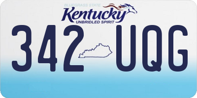 KY license plate 342UQG