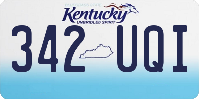 KY license plate 342UQI