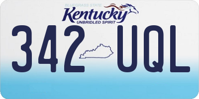 KY license plate 342UQL