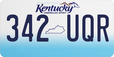 KY license plate 342UQR