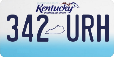KY license plate 342URH