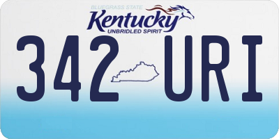 KY license plate 342URI