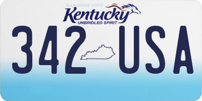 KY license plate 342USA