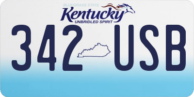 KY license plate 342USB