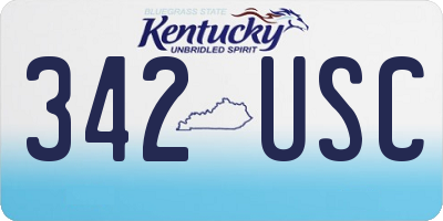 KY license plate 342USC