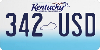 KY license plate 342USD