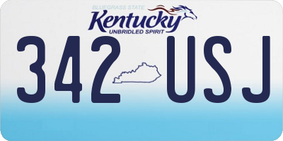 KY license plate 342USJ