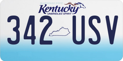KY license plate 342USV