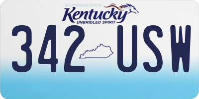 KY license plate 342USW
