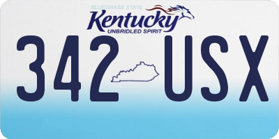 KY license plate 342USX