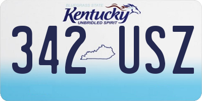 KY license plate 342USZ