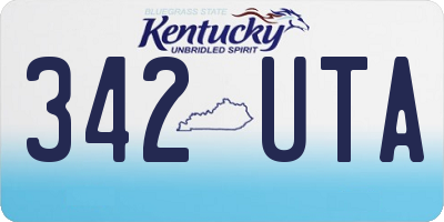 KY license plate 342UTA