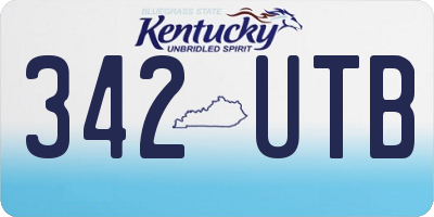 KY license plate 342UTB