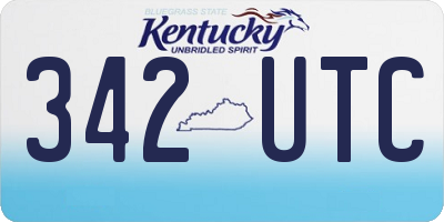 KY license plate 342UTC