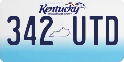 KY license plate 342UTD